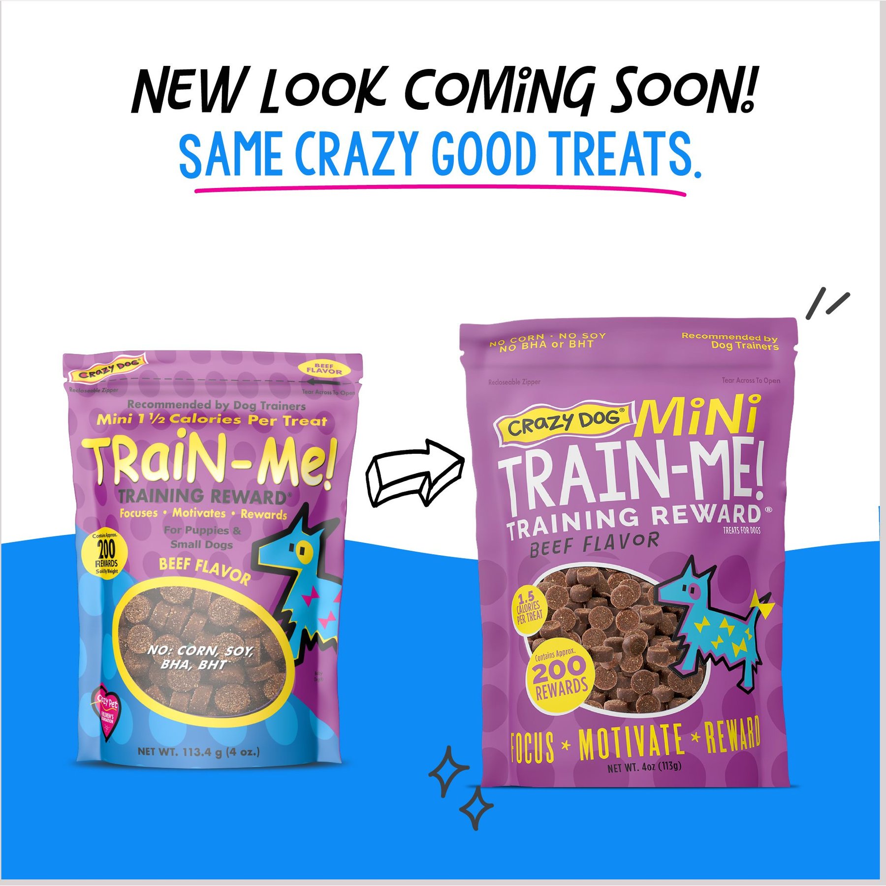 Crazy Dog Train-Me! Minis Beef Flavor Dog Treats