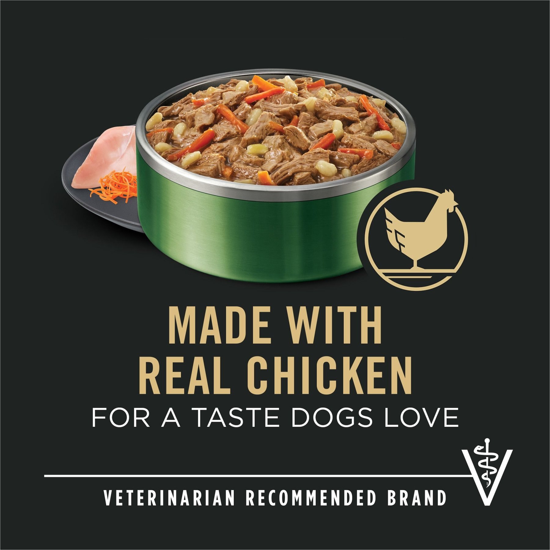 Purina Pro Plan Adult Small Breed High-Protein Chicken & Carrots Entree in Gravy Shredded Wet Dog Food, 5.5-oz can, case of 24