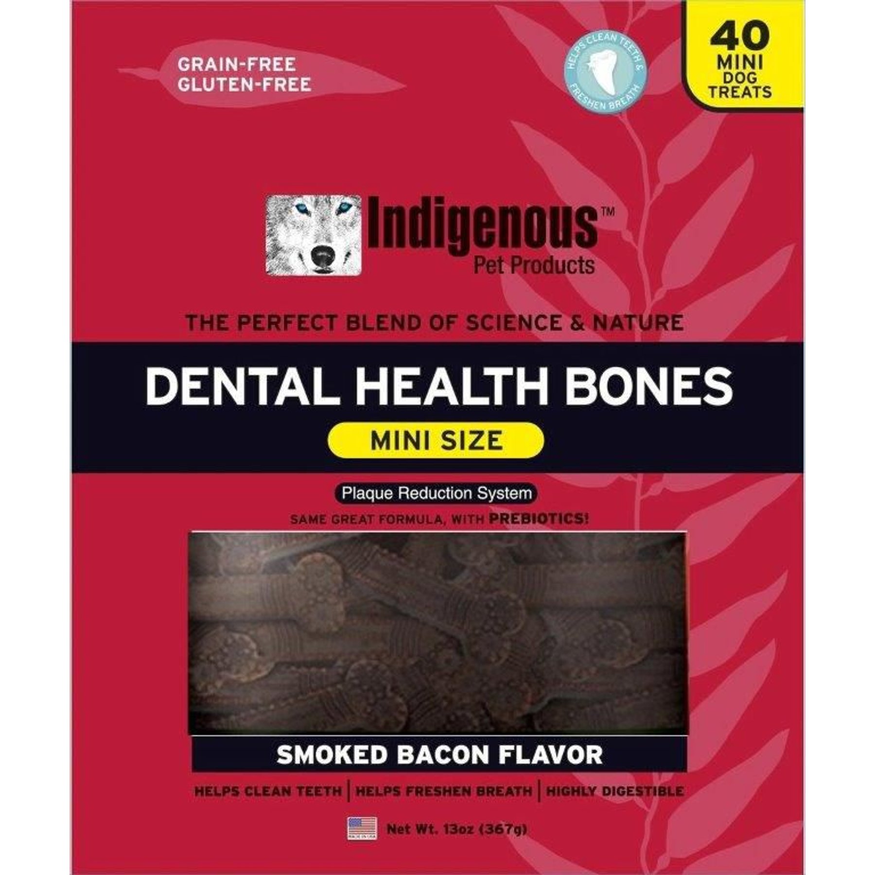 Indigenous Pet Products Smoked Bacon Flavored Grain-Free Mini Dental Dog Treats