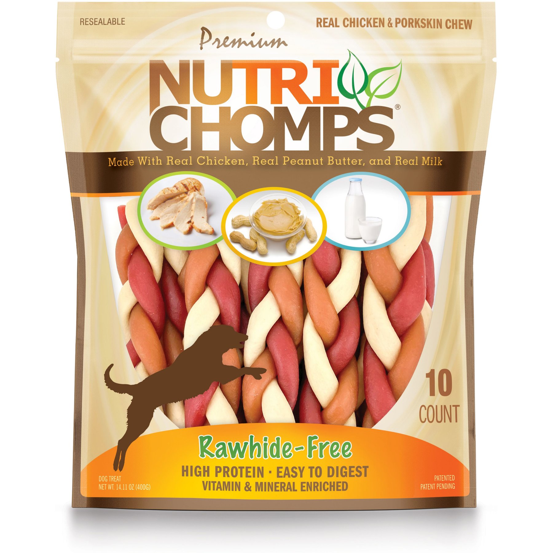 Nutri Chomps 6" Mixed Flavor Braid Dog Treats