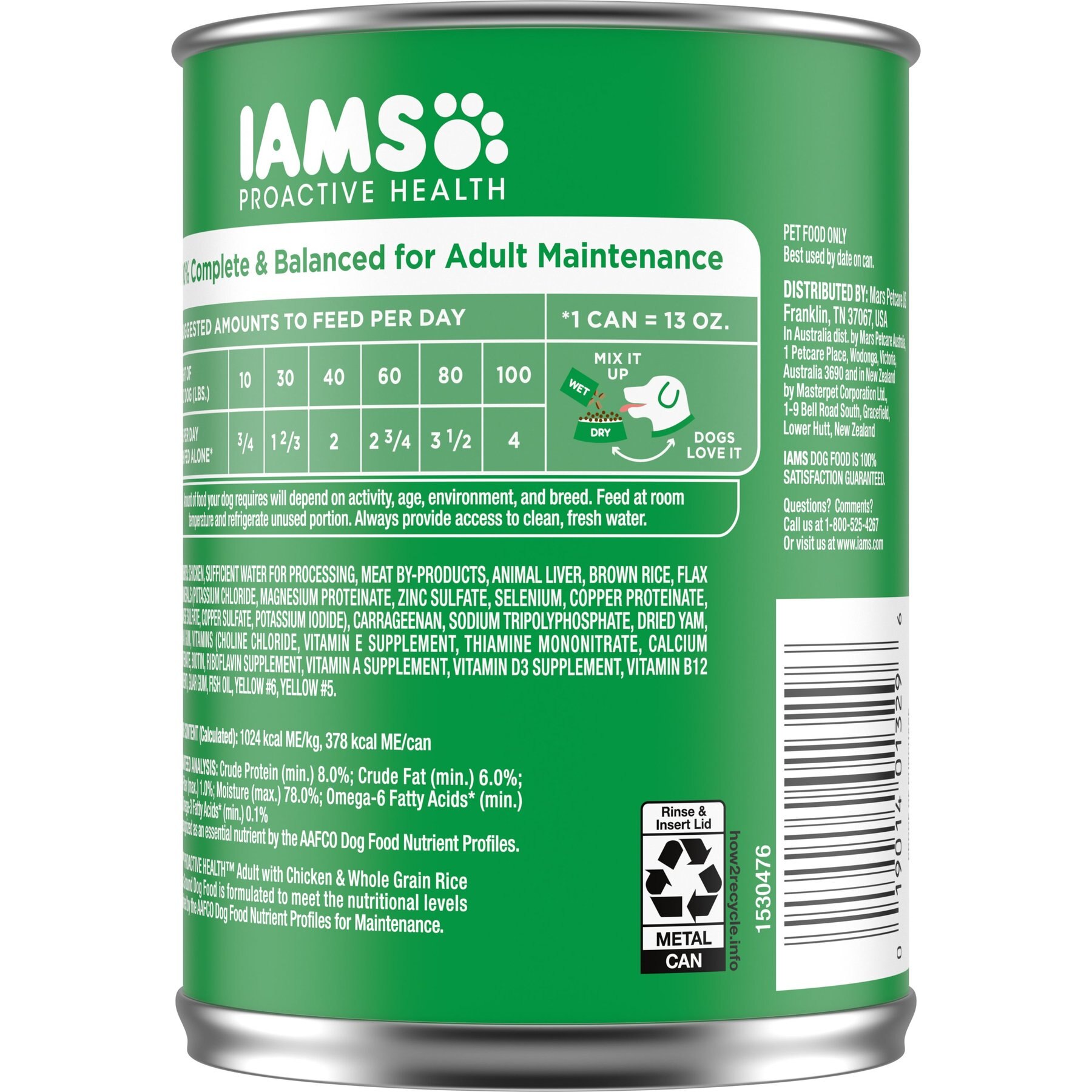 Iams ProActive Health Classic Ground with Chicken & Whole Grain Rice Canned Adult Wet Dog Food