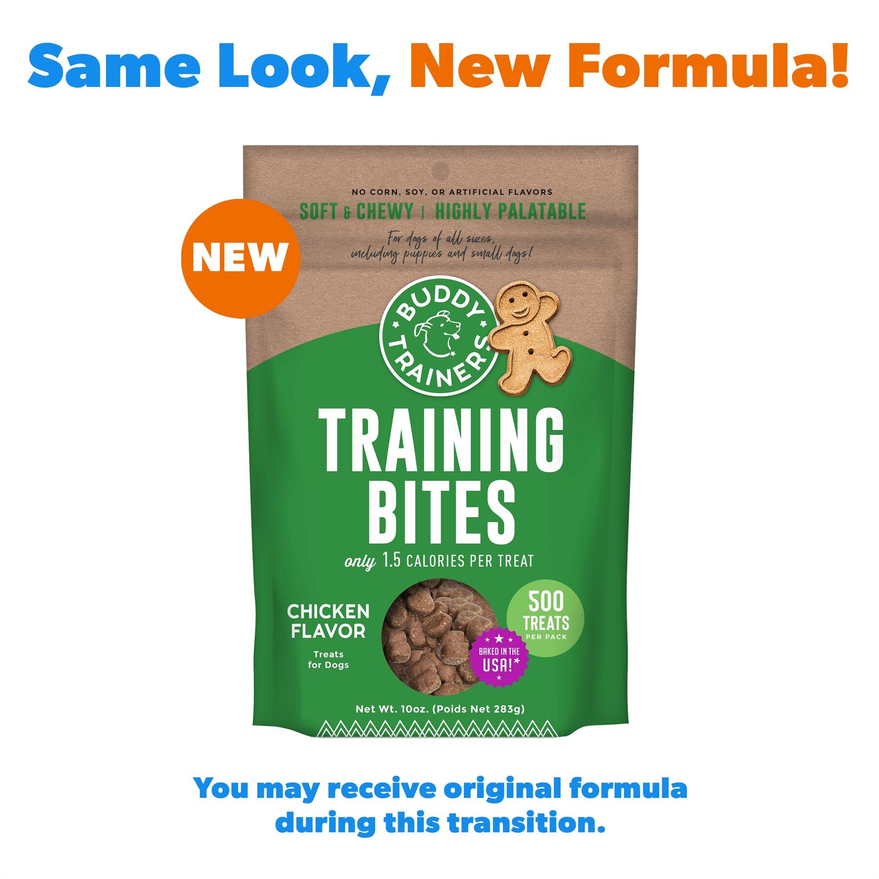 Buddy Biscuits Trainers Training Bites Chicken Flavor Dog Treats, 10-oz bag