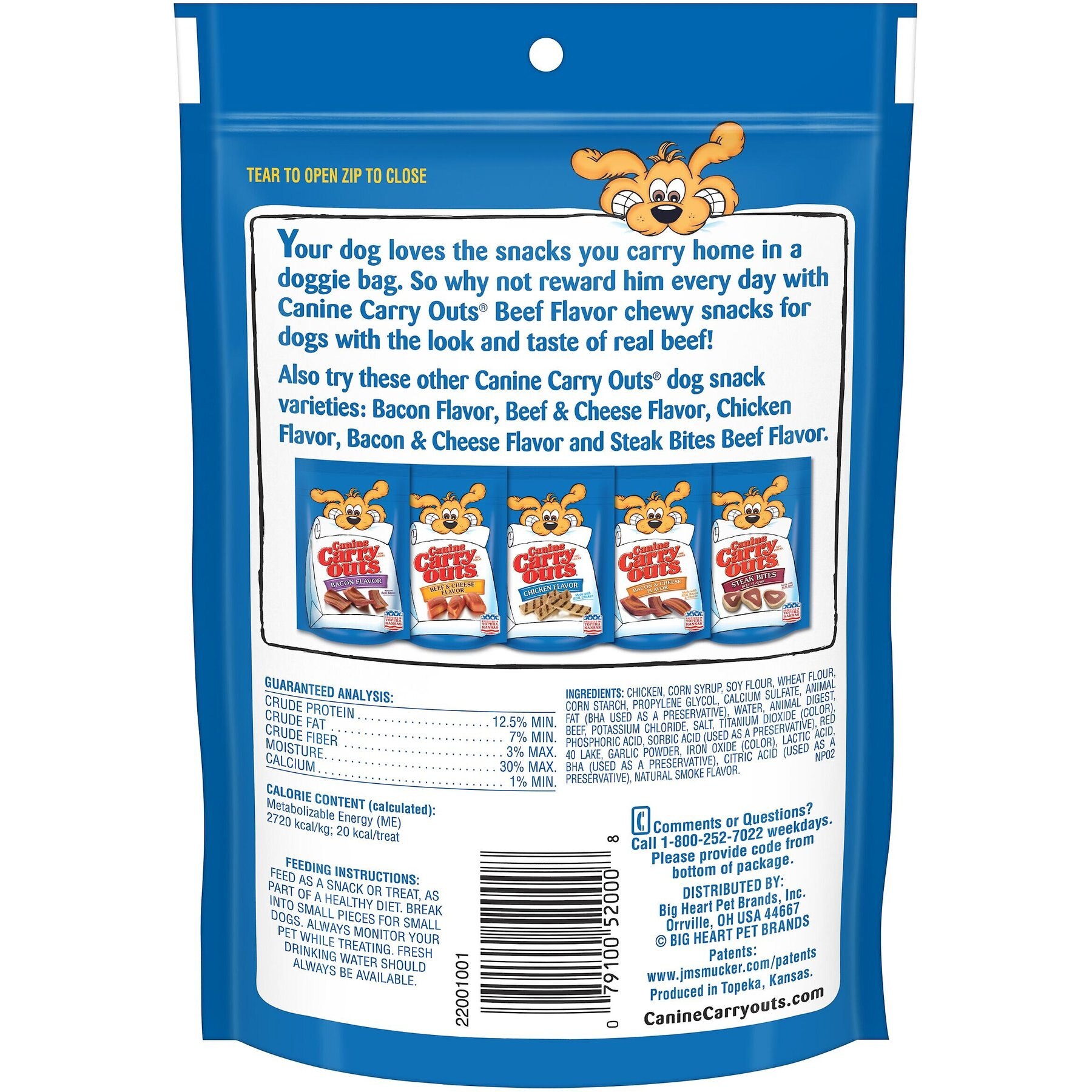 Canine Carry Outs Beef Flavor Dog Treats
