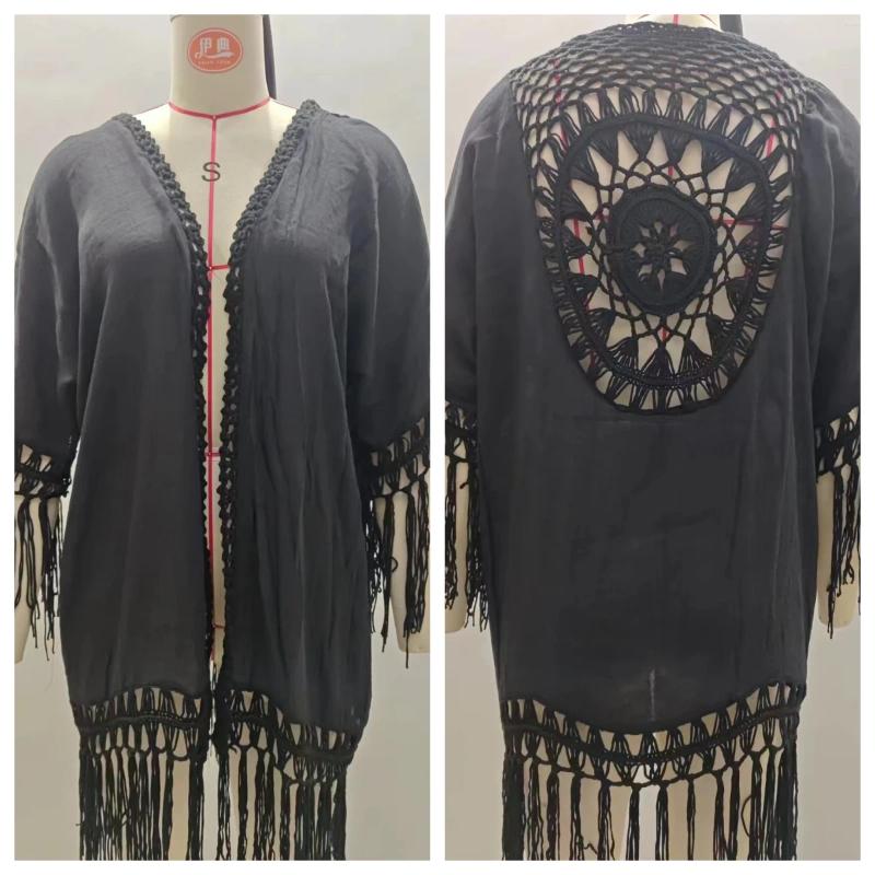 Women Lace Sheer Beach Dress Cover-Ups Casual Loose Cardigan Kimono Summer Swimwear