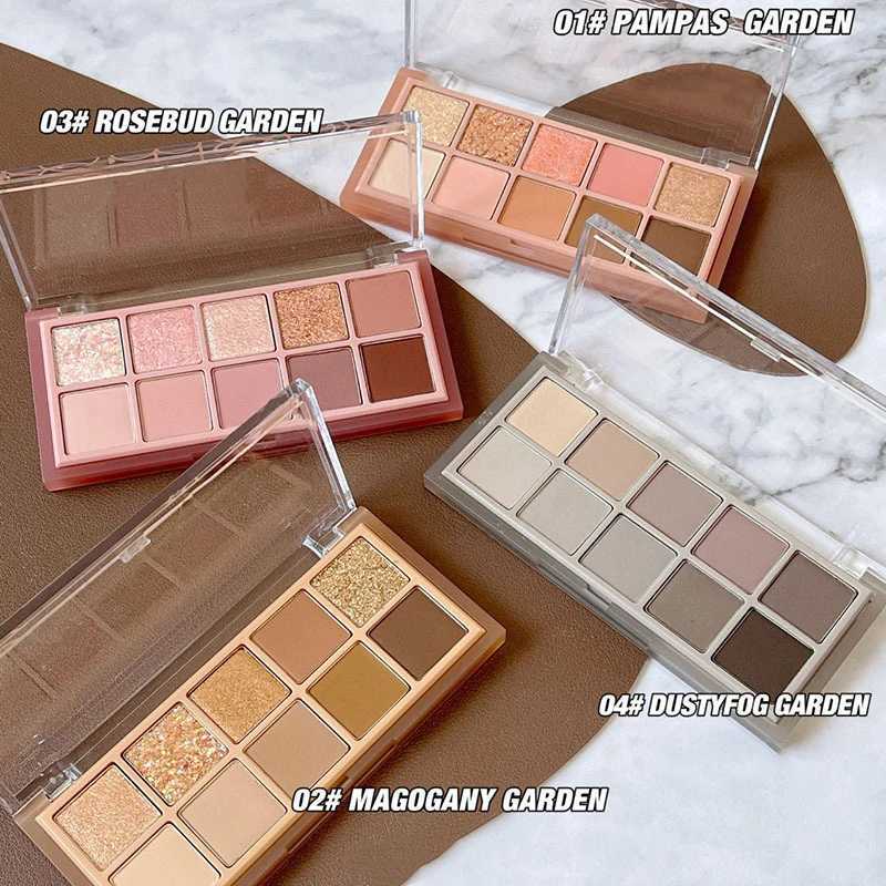 10 Colors Eyeshadow Palette Nude Shimmer Pearly Matte Earth Color Eyeshadow Shiny Powder Eye Shadow Disc Eye PigmentsXJ250520