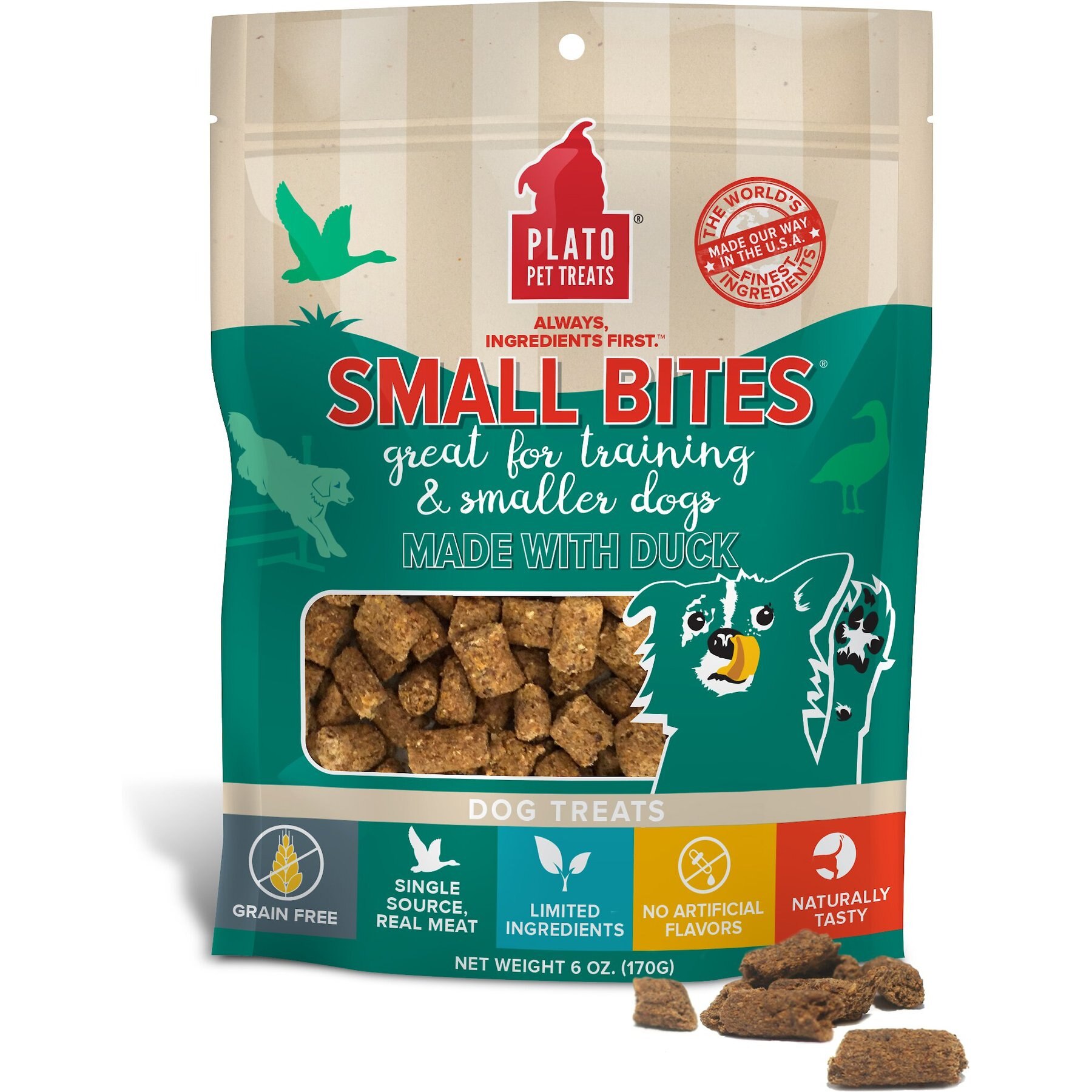 Plato Small Bites Duck Grain-Free Dog Treats