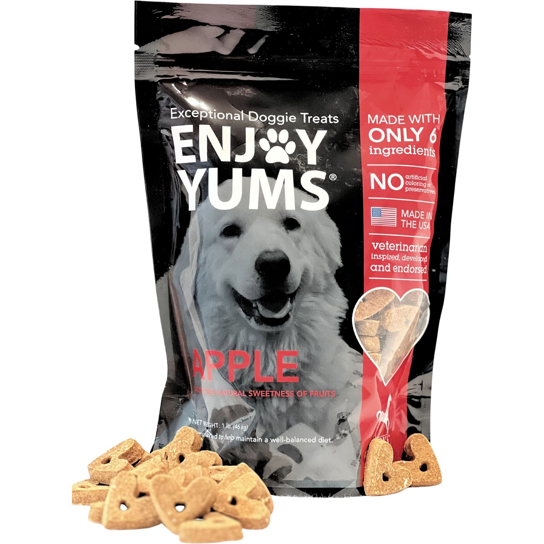 Enjoy Yums Apple Flavor Dog Treats, 1-lb bag