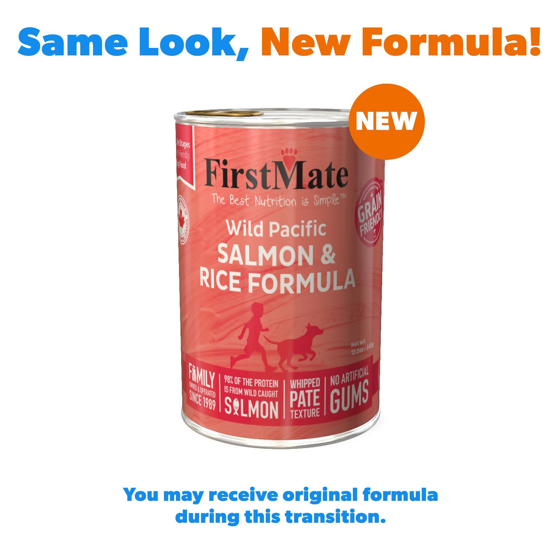 Firstmate Wild Pacific Salmon & Rice Formula Canned Dog Food, 12.2-oz can, case of 12