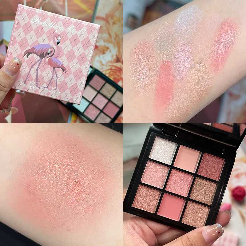 9-Grid Eye Shadow Palette Make-up for Women Glitter Pearlescent Matte Eyeshadow Cosmetics Shimmer Long Lasting Makeup ProductsXJ250520