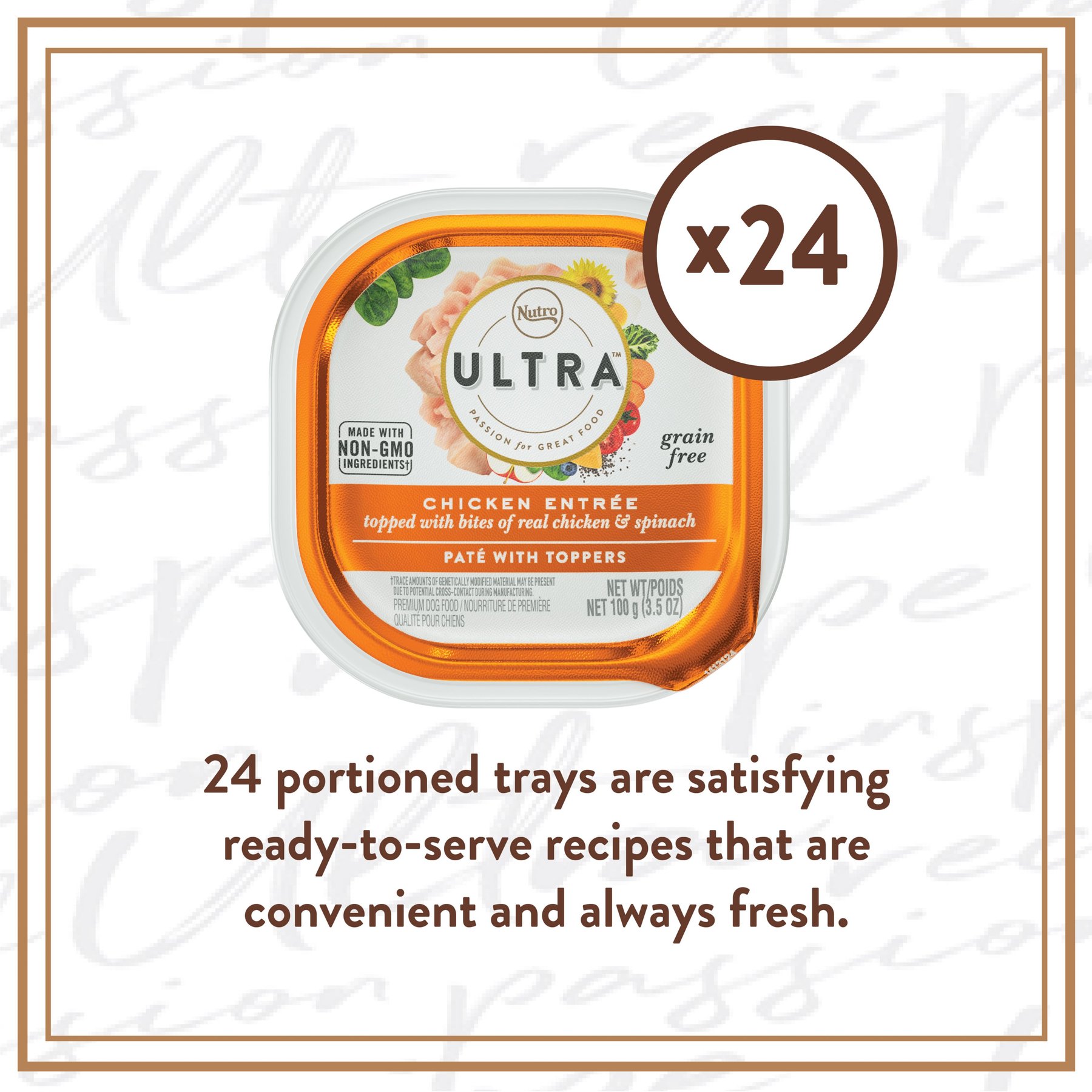 Nutro Ultra Grain-Free Chicken Entree Pate with Toppers Adult Wet Dog Food Trays