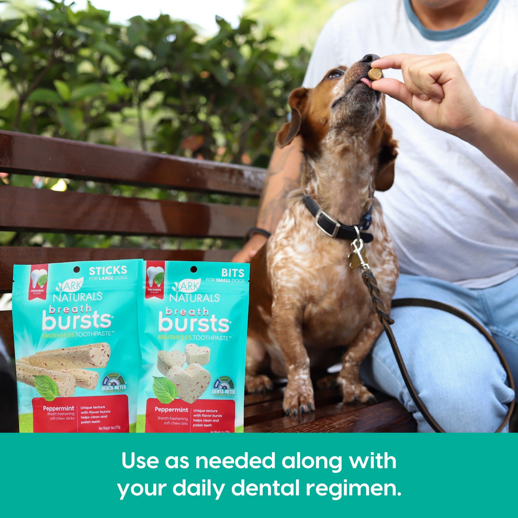 Ark Naturals Breath Bursts Peppermint Bits Small Dental Dog Treats, 4-oz bag