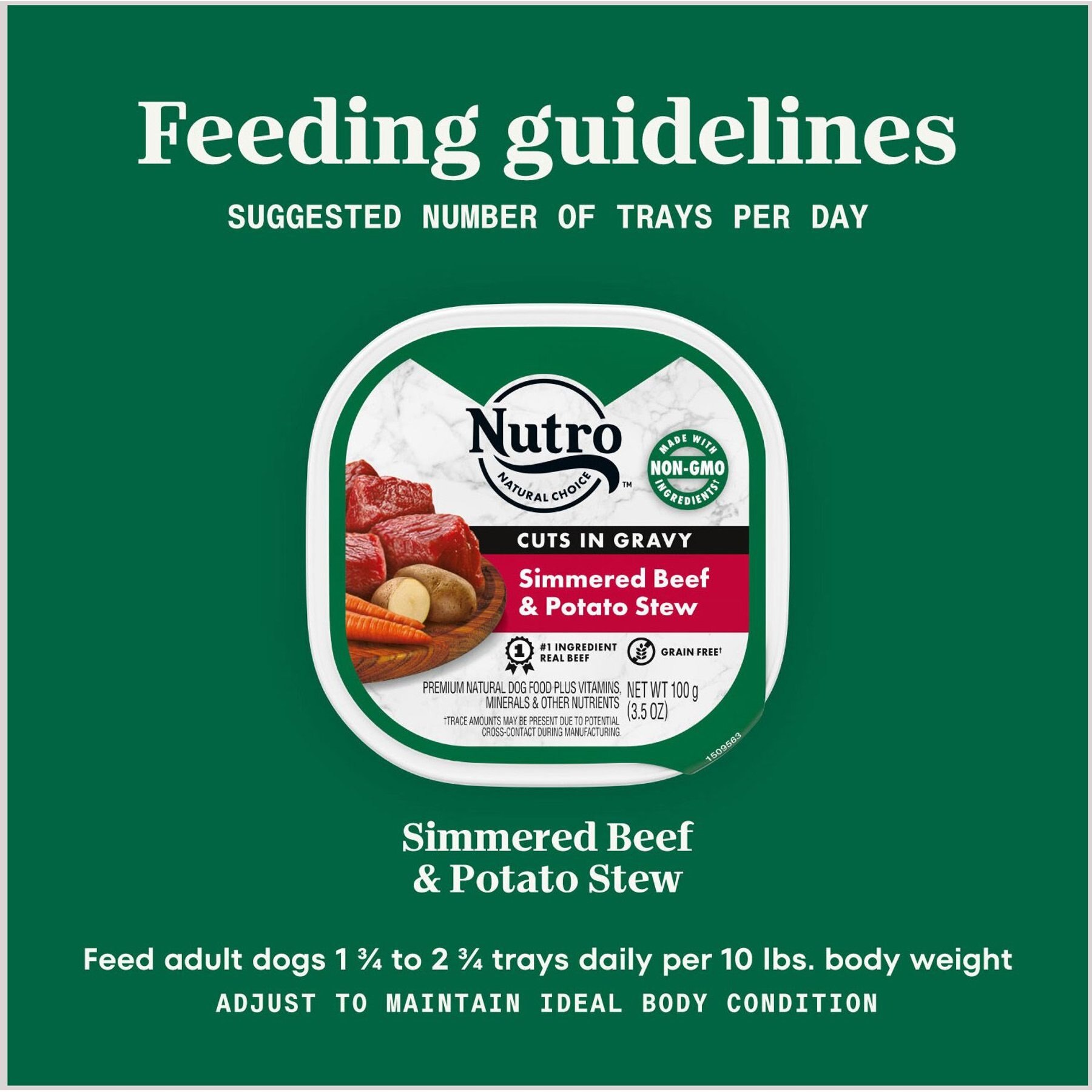 Nutro Grain-Free Simmered Beef & Potato Stew Cuts in Gravy Adult Wet Dog Food Trays