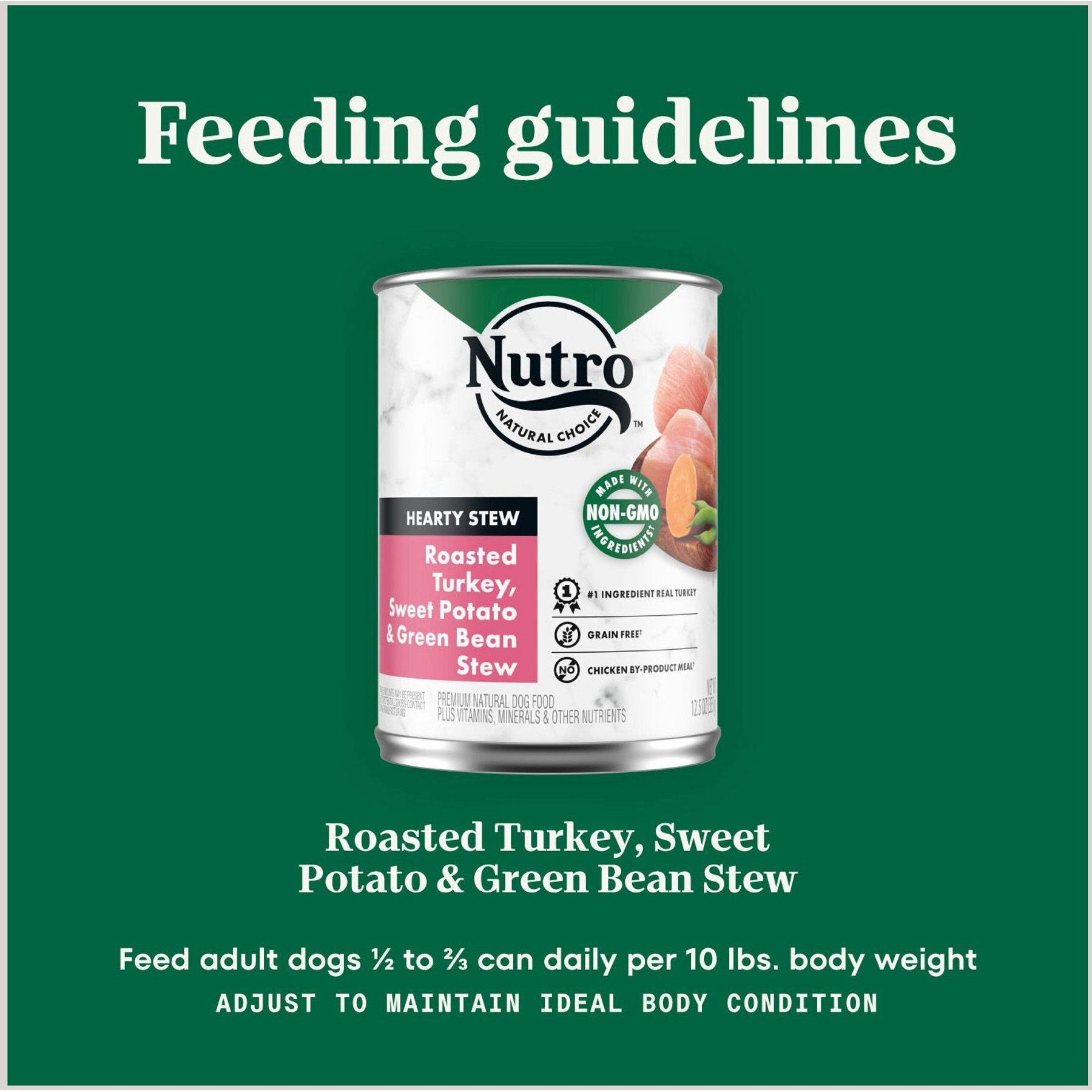 Nutro Hearty Stew Turkey, Sweet Potato & Green Bean Cuts in Gravy Adult Canned Wet Dog Food