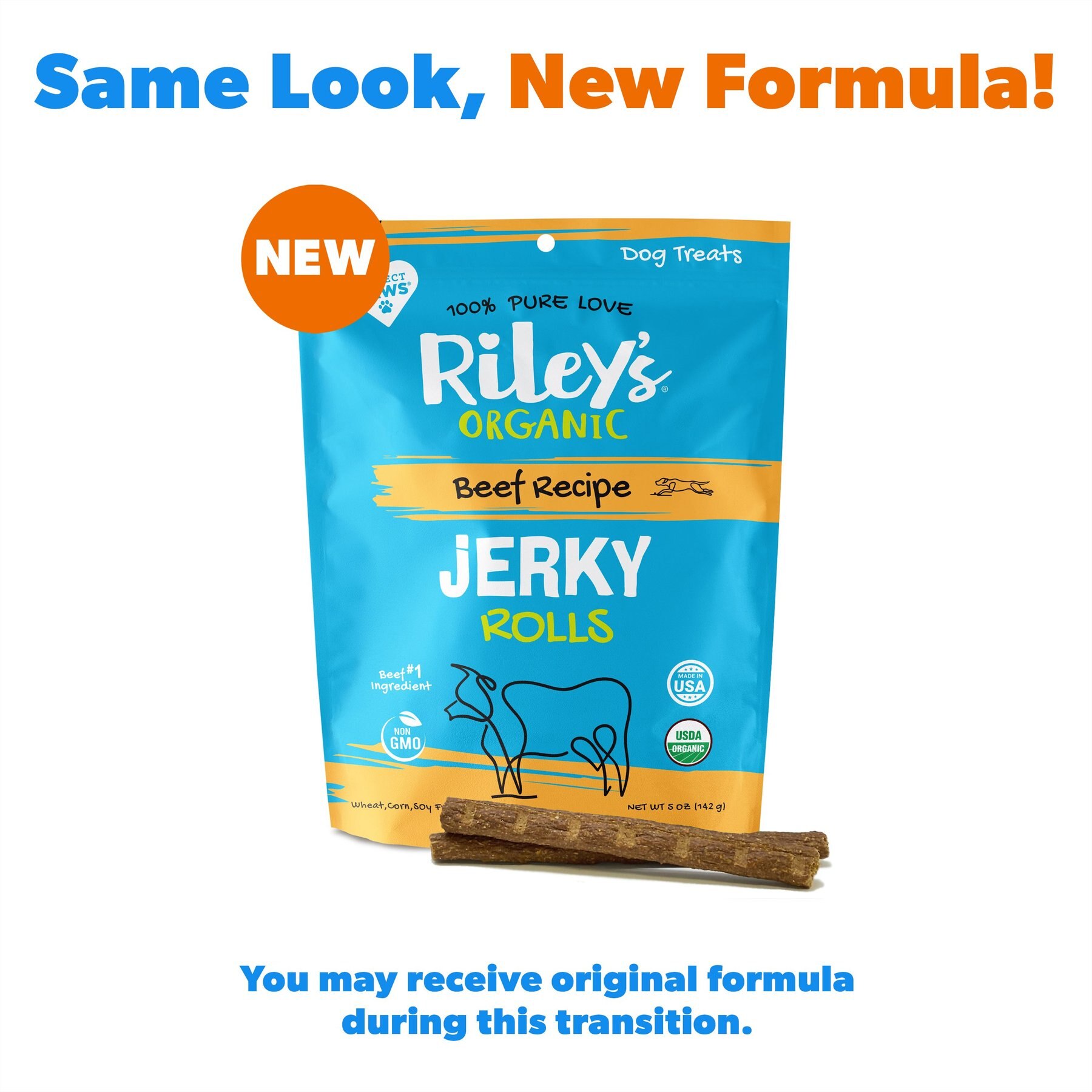 Riley's Jerky Rolls Beef Recipe Dog Treats, 5-oz pouch