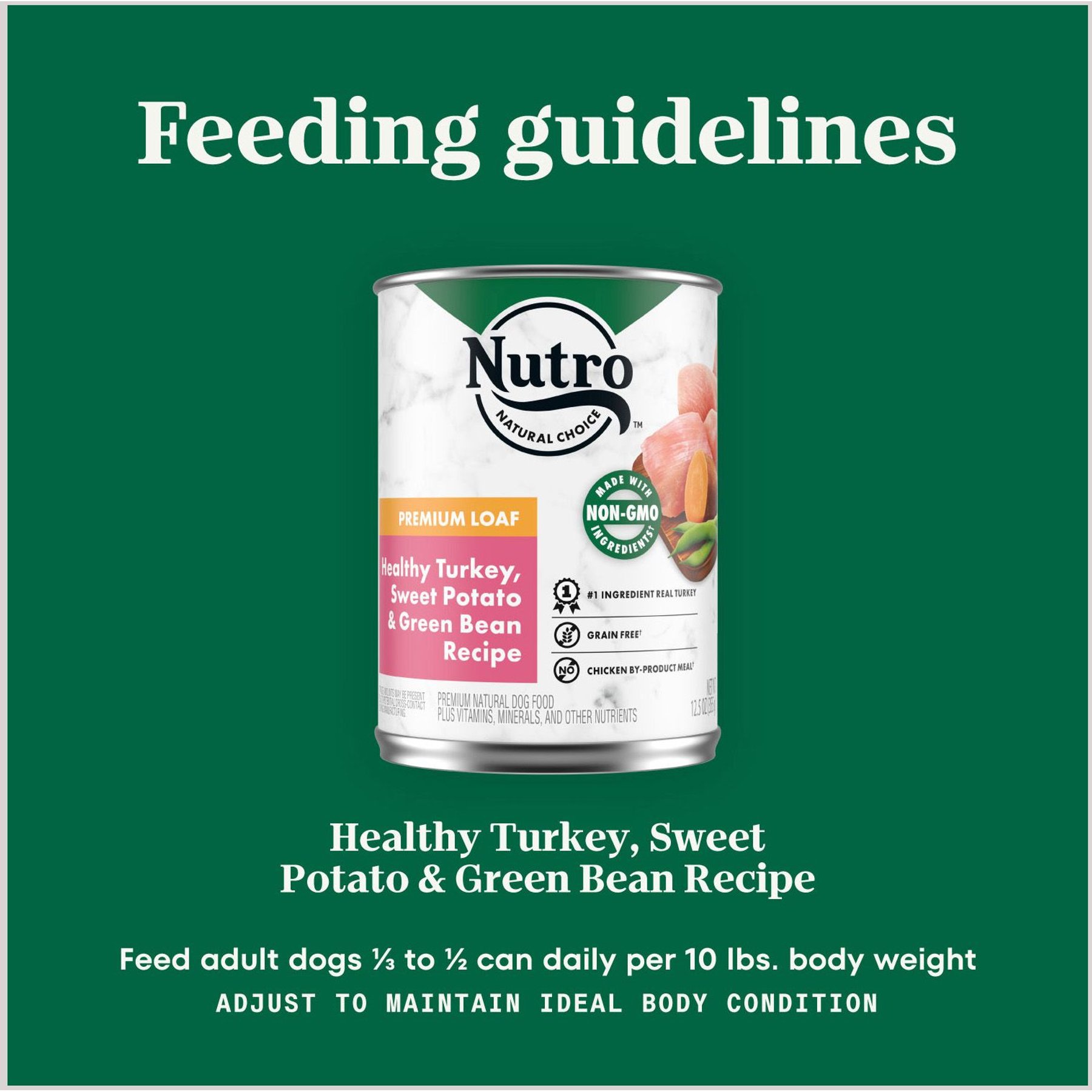 Nutro Premium Loaf Turkey, Sweet Potato & Green Bean Grain-Free Adult Canned Wet Dog Food