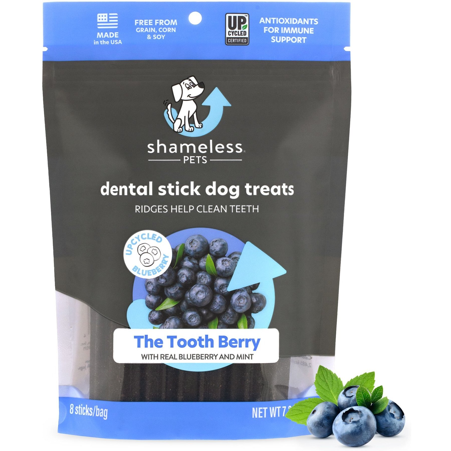 Shameless Pets The Tooth Berry Blueberry & Mint Flavor Dental Dog Treats