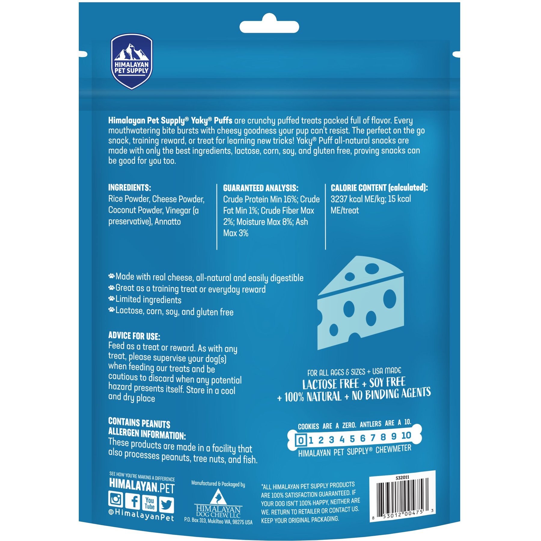 Himalayan Pet Supply Grain-Free yakyPUFF Cheese Dog Treats