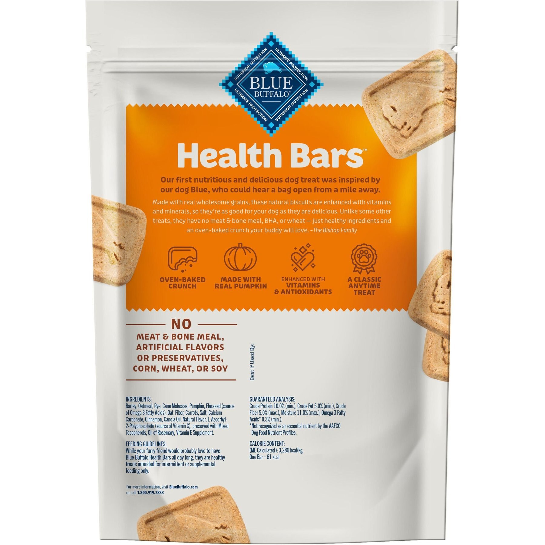 Blue Buffalo Health Bars Baked with Pumpkin & Cinnamon Dog Treats