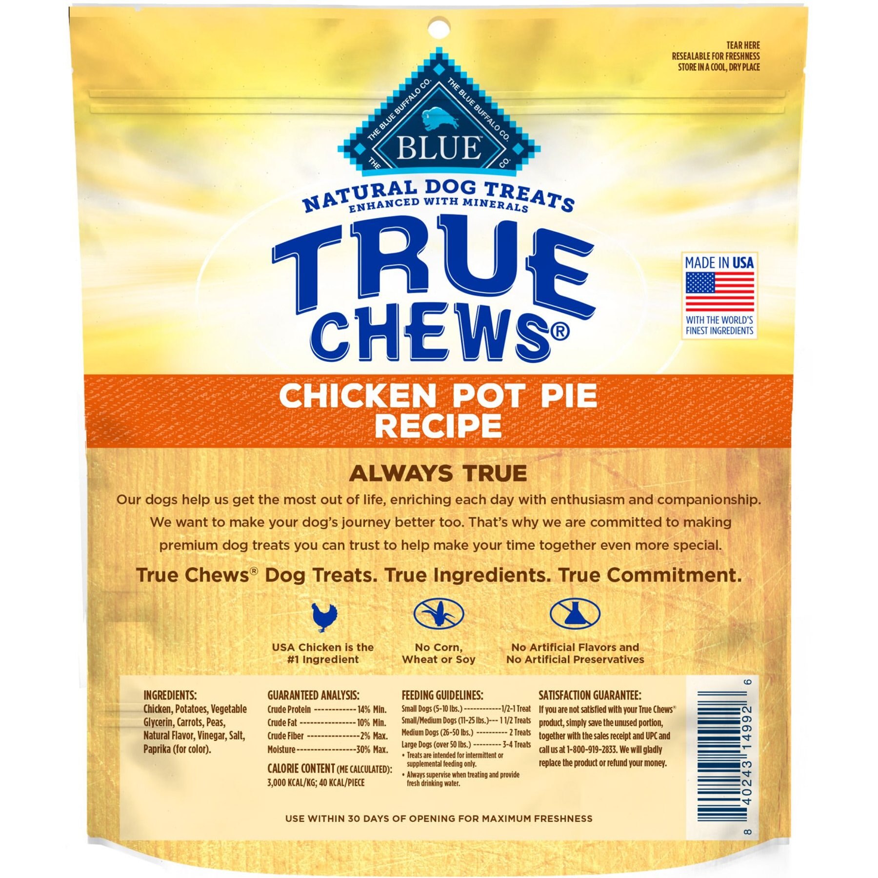 Blue Buffalo True Chews Chicken Pot Pie Recipe Dog Treats