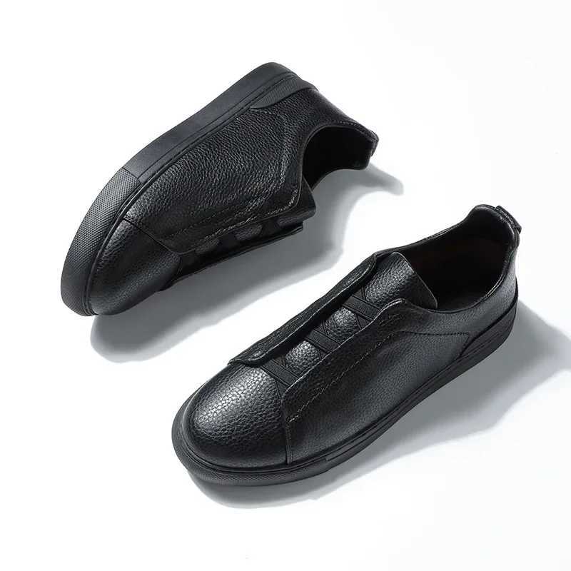 Mens leather cushion non slip walking apartment breathable outdoor non slip casual shoes suitable for mens work and driving sports shoes M241120