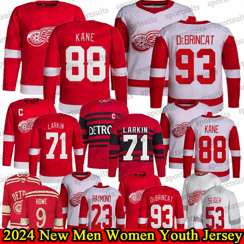 # 93 Alex DeBrincat 2024-25 New season Reverse Retro red WingsS hockey customized men women youth hockey jersey long sleeves 53 Moritz Seider Lucas Raymond jerseys