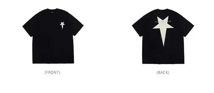 Men's T-Shirts Summer Fashion Heavyweight Vintage Cotton Mens T Shirt Pentagram Printed Round Neck Casual Fitness Strt Sports O-neck T-shirt Y240
