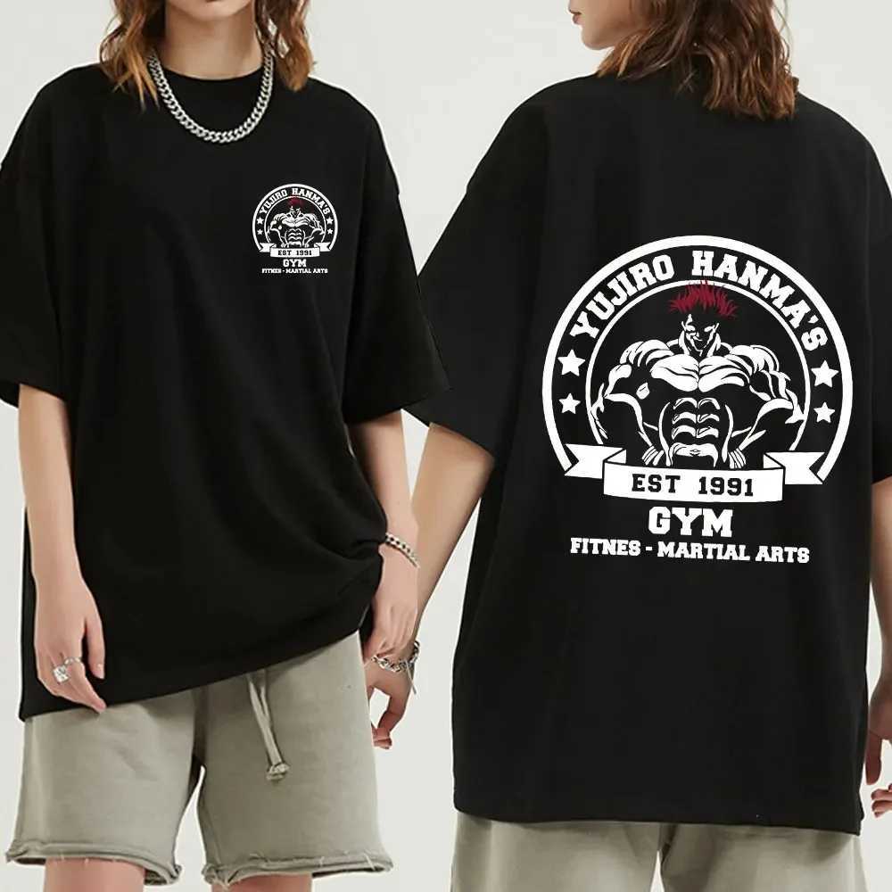 Men's T-Shirts Japanese Anime Baki Hanma The Grappler Graphic Print T- Shirt Men Oversized T Shirt Fashion Crew Neck Women Short Slve T-shirt Y24