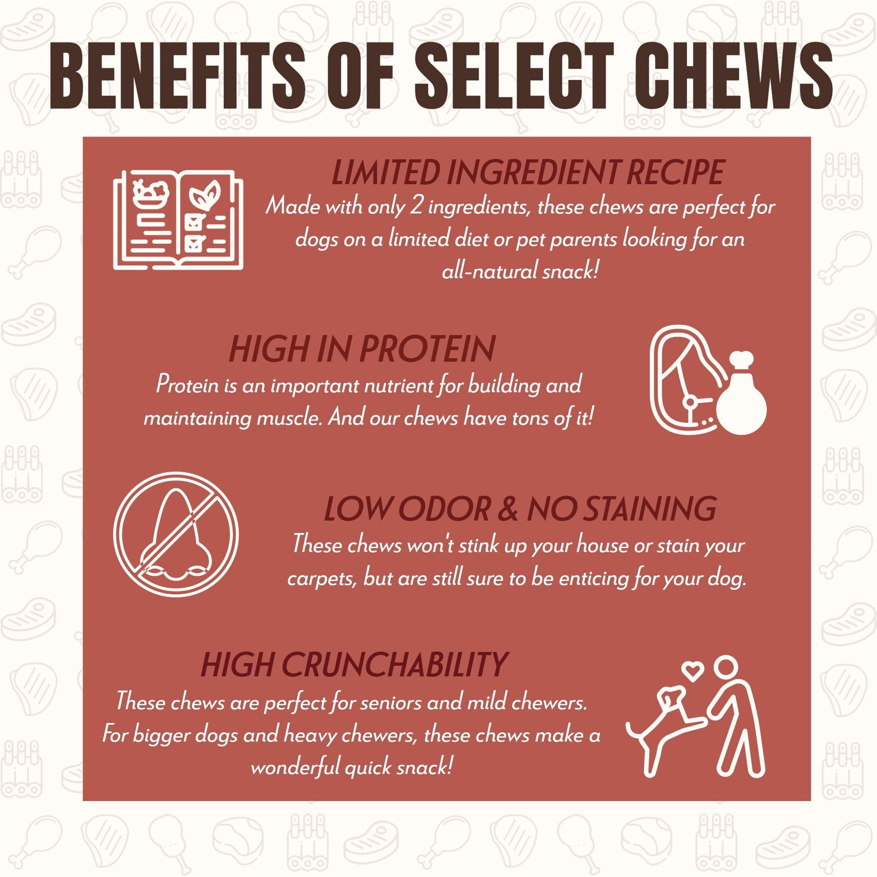Etta Says! 7" Select Hide-Free Bacon Recipe Crunchy Dog Chews
