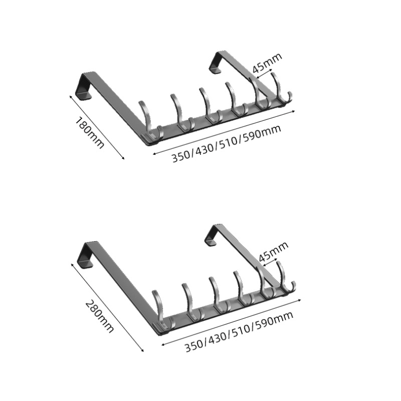 Behind the door hooks hole-free wall hanging hangers adhesive strong hooks shelves storage clothes hanging racks God!