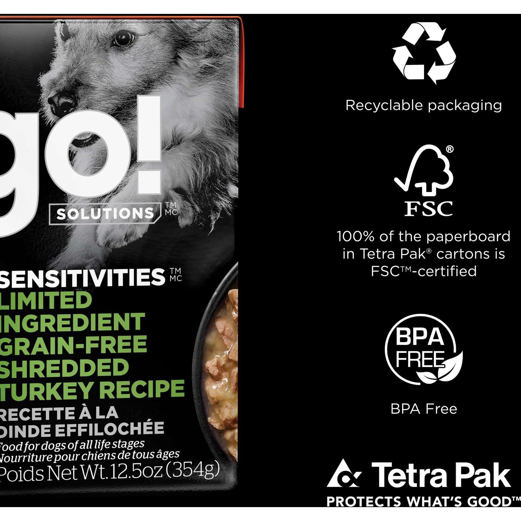 Go! Solutions Sensitivities Limited Ingredient Grain-Free Shredded Turkey Dog Food