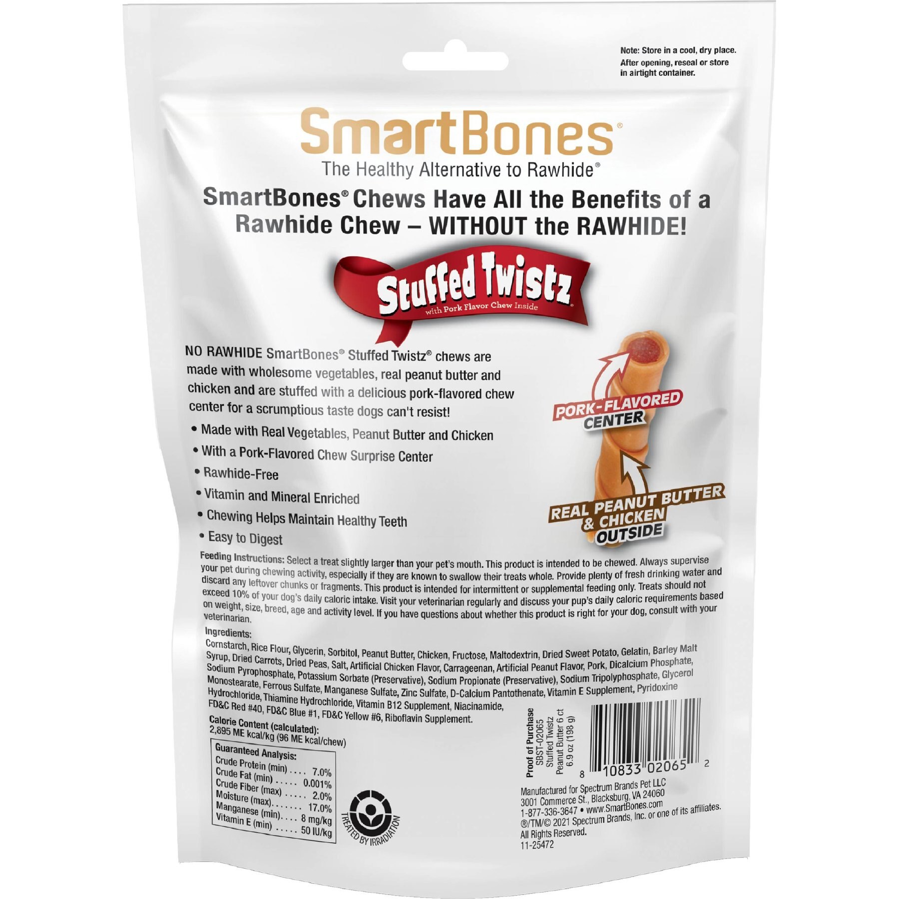 SmartBones Stuffed Twistz Peanut Butter Chews Dog Treats