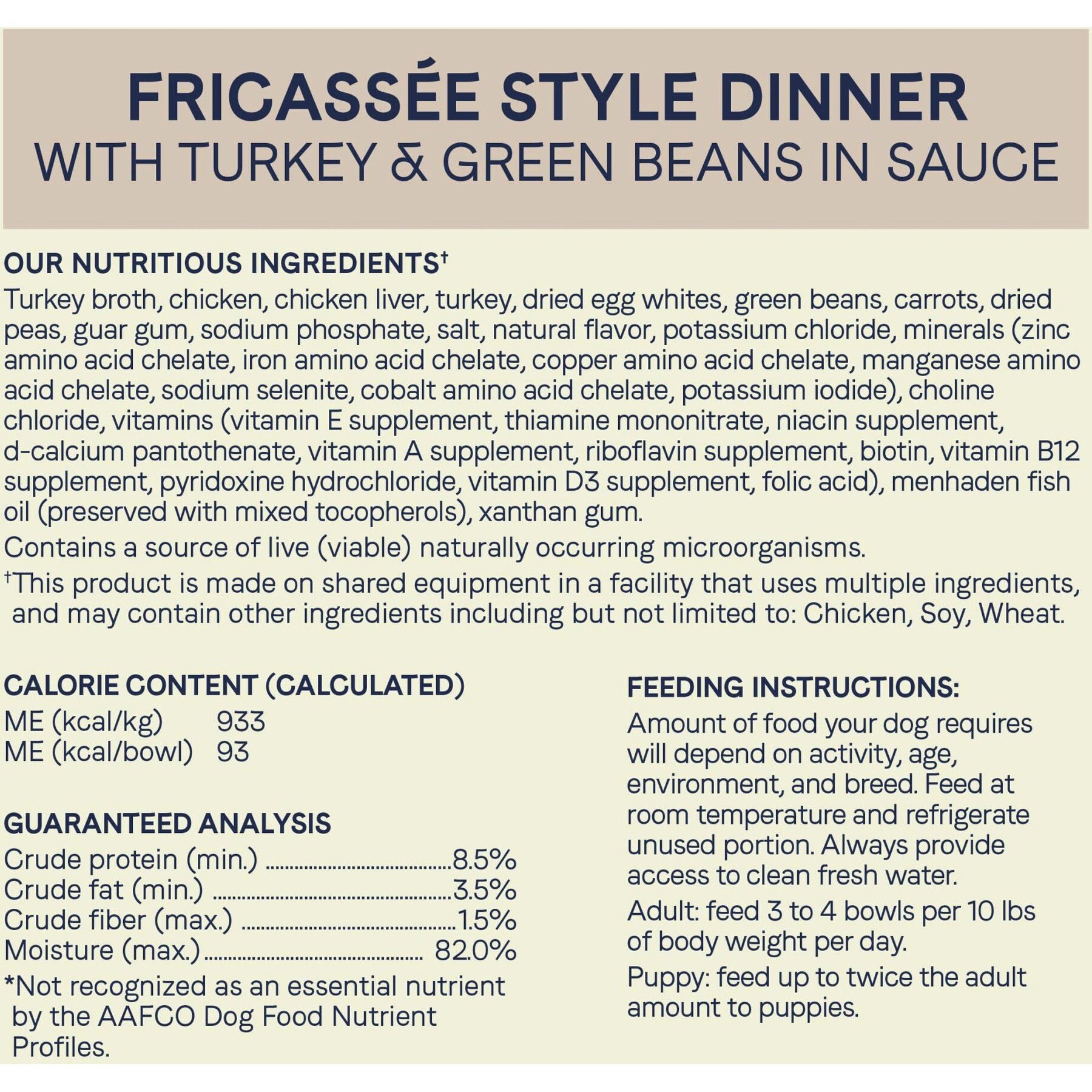 CANIDAE PURE Petite All Stages Small Breed Fricassee Style Dinner with Turkey & Green Beans Wet Dog Food Trays, 3.5-oz, case of 12