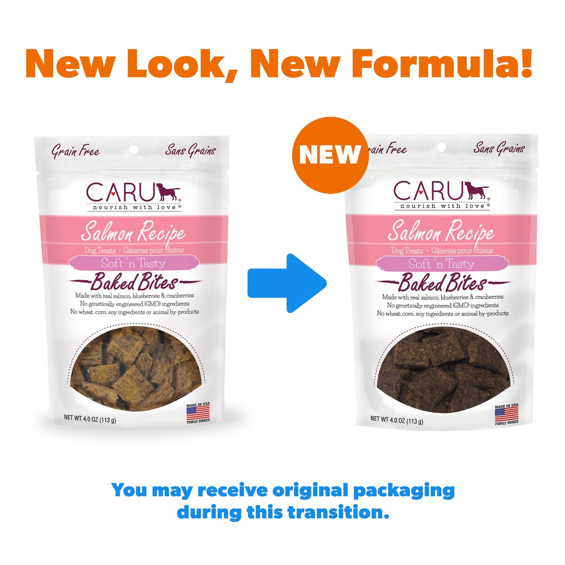 Caru Soft 'n Tasty Baked Bites Salmon Recipe Grain-Free Dog Treats