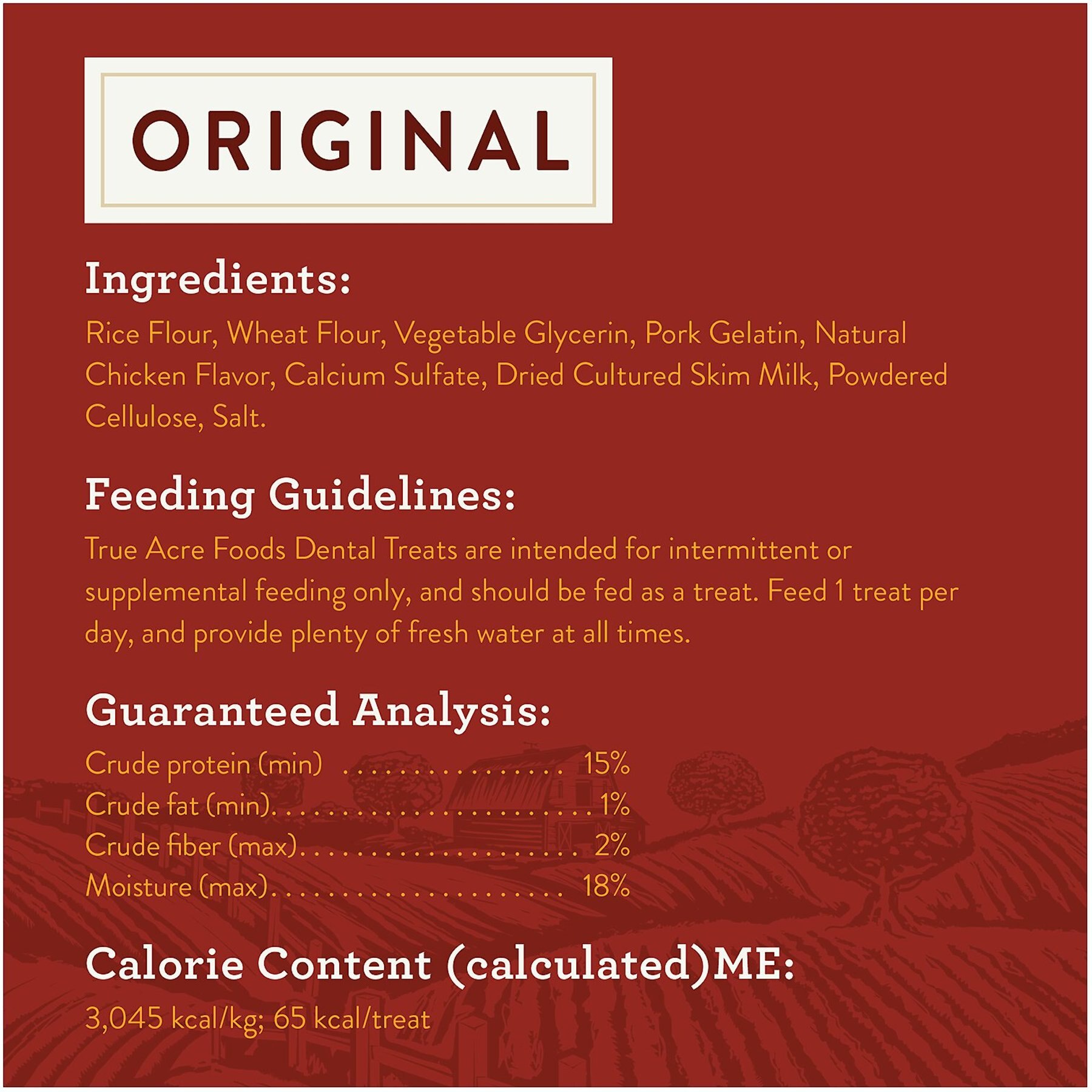 True Acre Foods All-Natural Dental Chew Sticks, Original Flavor