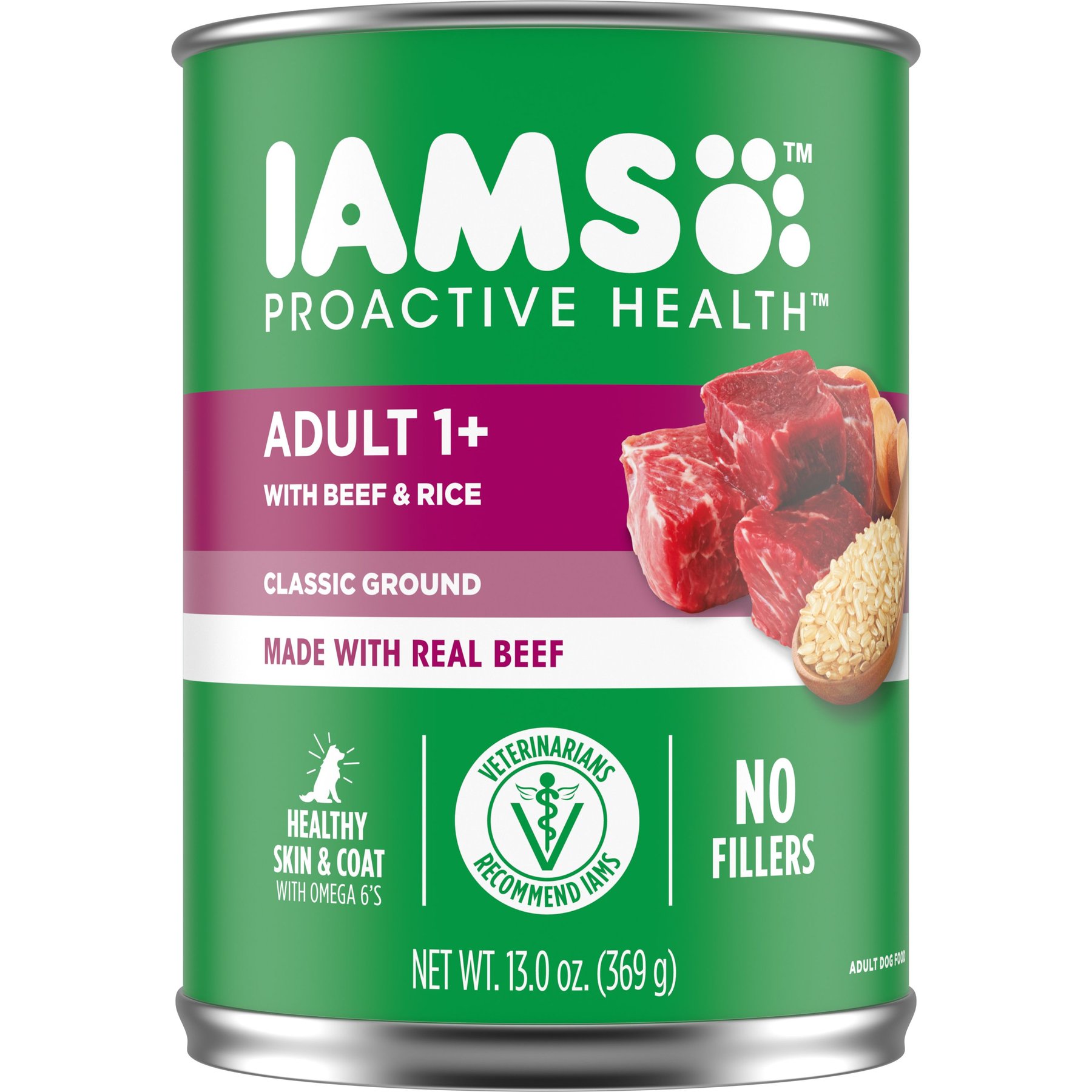 Iams ProActive Health Classic Ground with Beef & Whole Grain Rice Adult Canned Wet Dog Food