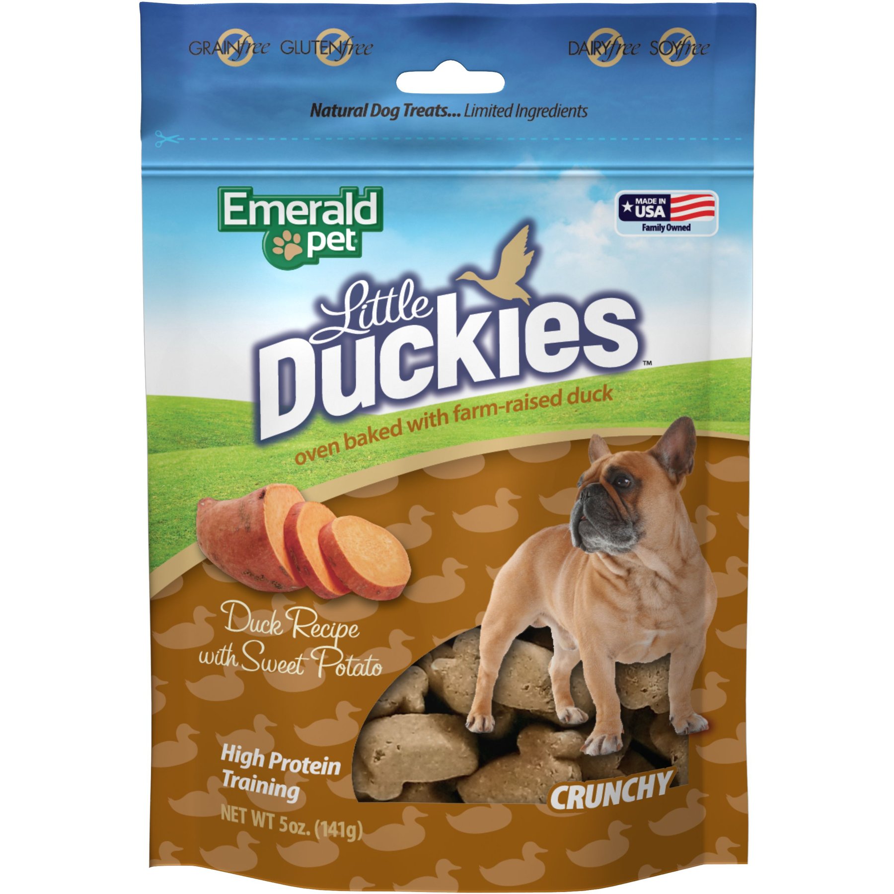 Emerald Pet Grain-Free Little Duckies with Duck & Sweet Potato Dog Treats