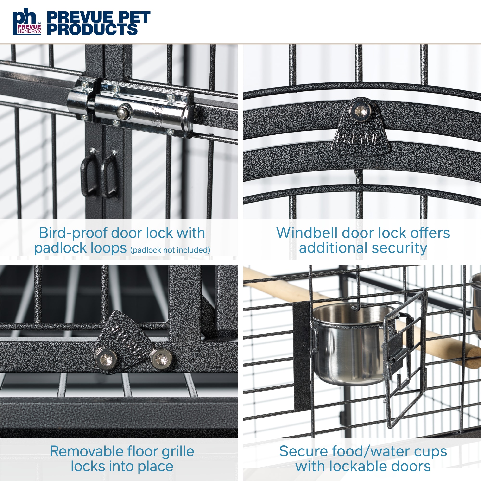 Prevue Pet Products Signature Series Wrought Iron Silverado Macaw Dometop Bird Cage in Silver