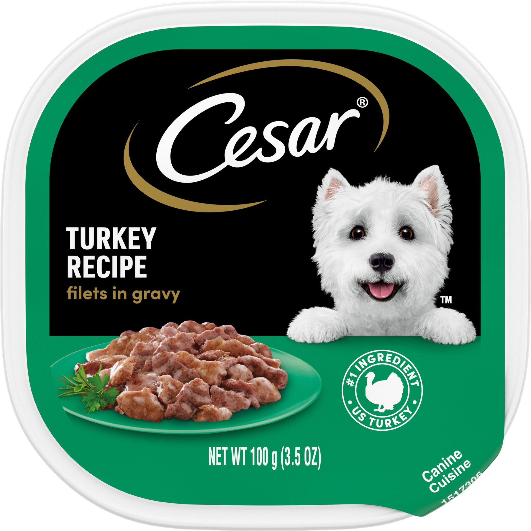 Cesar Turkey Recipe Filets in Gravy Small Breed Adult Wet Dog Food Trays