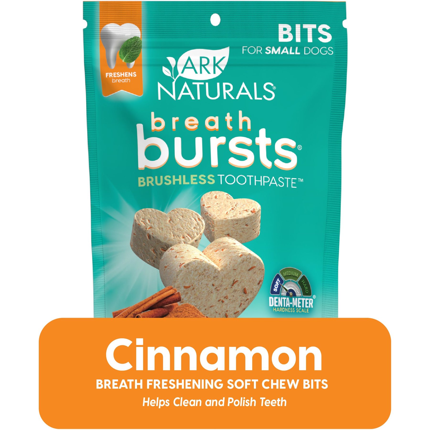 Ark Naturals Breath Bursts Cinnamon Bits Small Dental Dog Treats, 4-oz bag