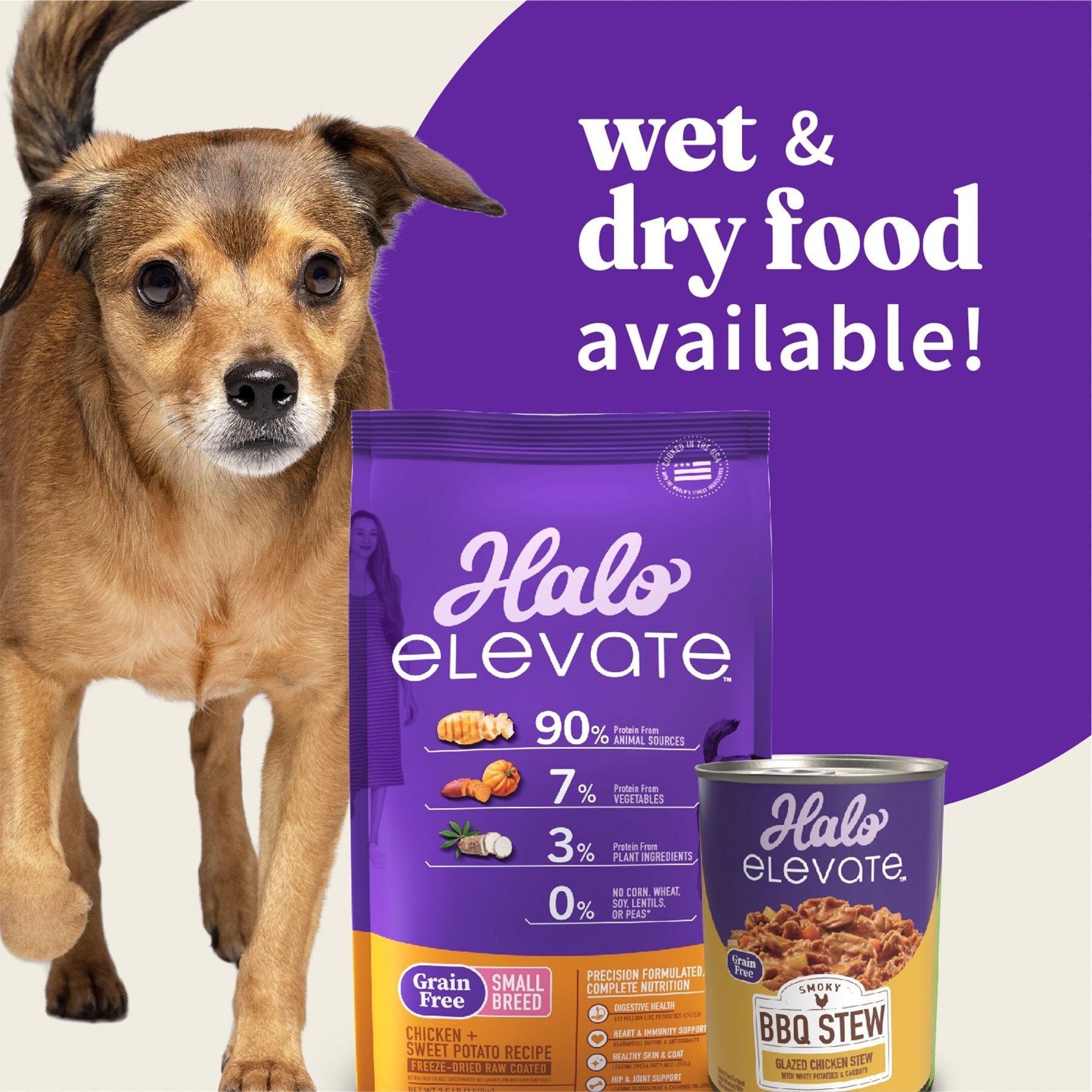 Halo Elevate Homestyle Bone-In Chicken Stew with Sweet Potatoes & Kale Grain-Free Wet Dog Food, 12.7-oz can, case of 6