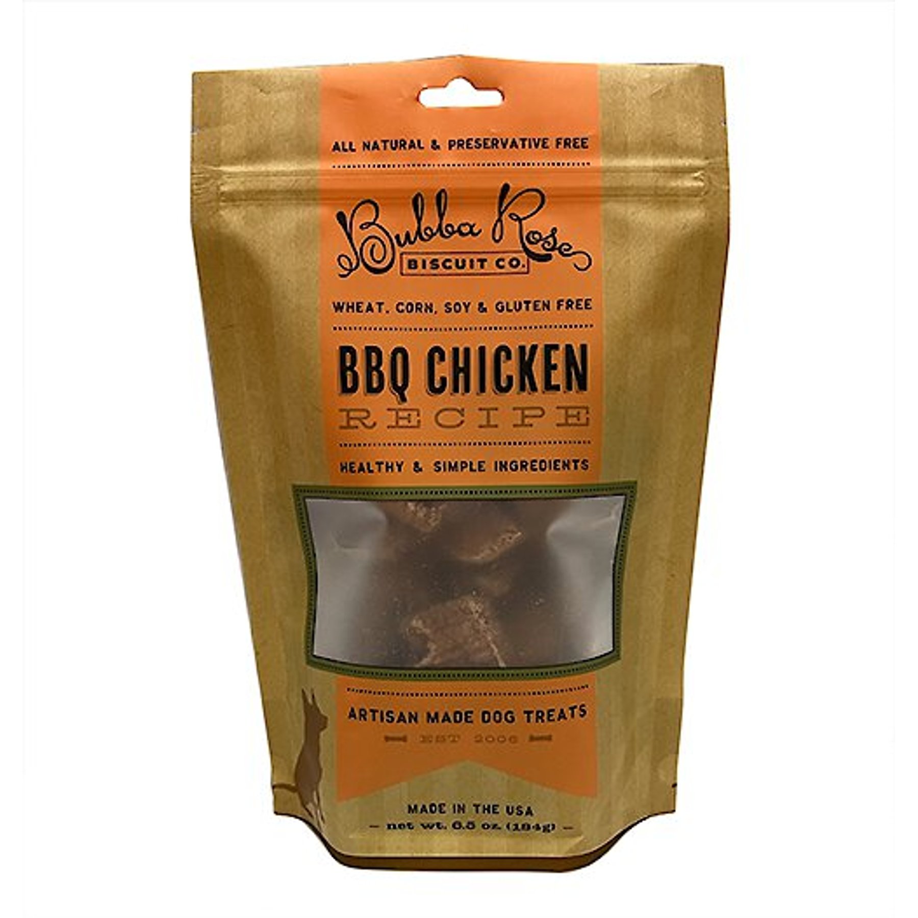 Bubba Rose Biscuit Co. BBQ Chicken Dog Treats, 6.5-oz bag