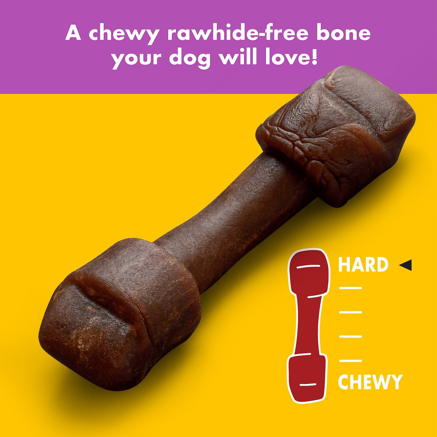 Chewsday Bacony Sizzle Chew Bones Rawhide-Free Dog Hard Chews, 7 count, Small