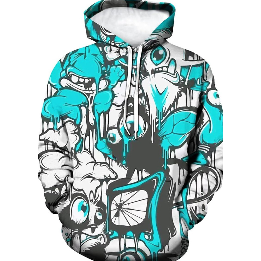 Hoodie for Mens Womens Fashion Novelty Hip-Hop Graffiti Print Mens Hoodies Hooded Sweatshirts Pullover Unisex Graphic Hoodies sweatshirt cool