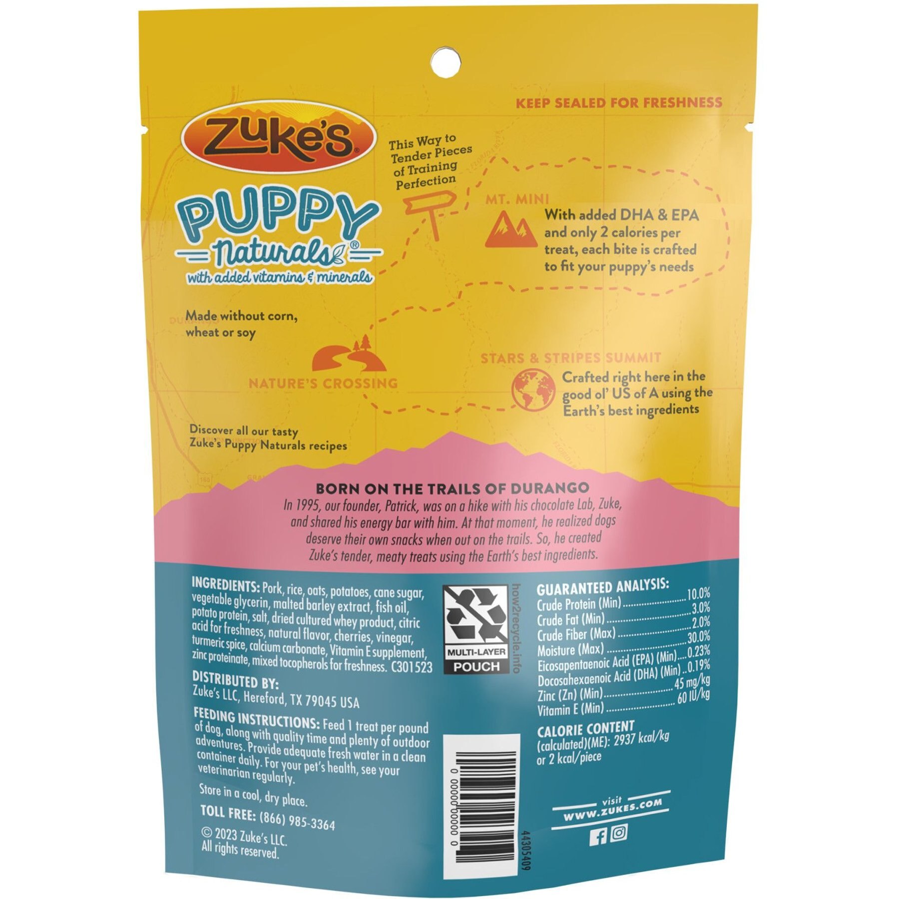 Zuke's Puppy Naturals Pork & Chickpea Recipe Grain-Free Dog Treats
