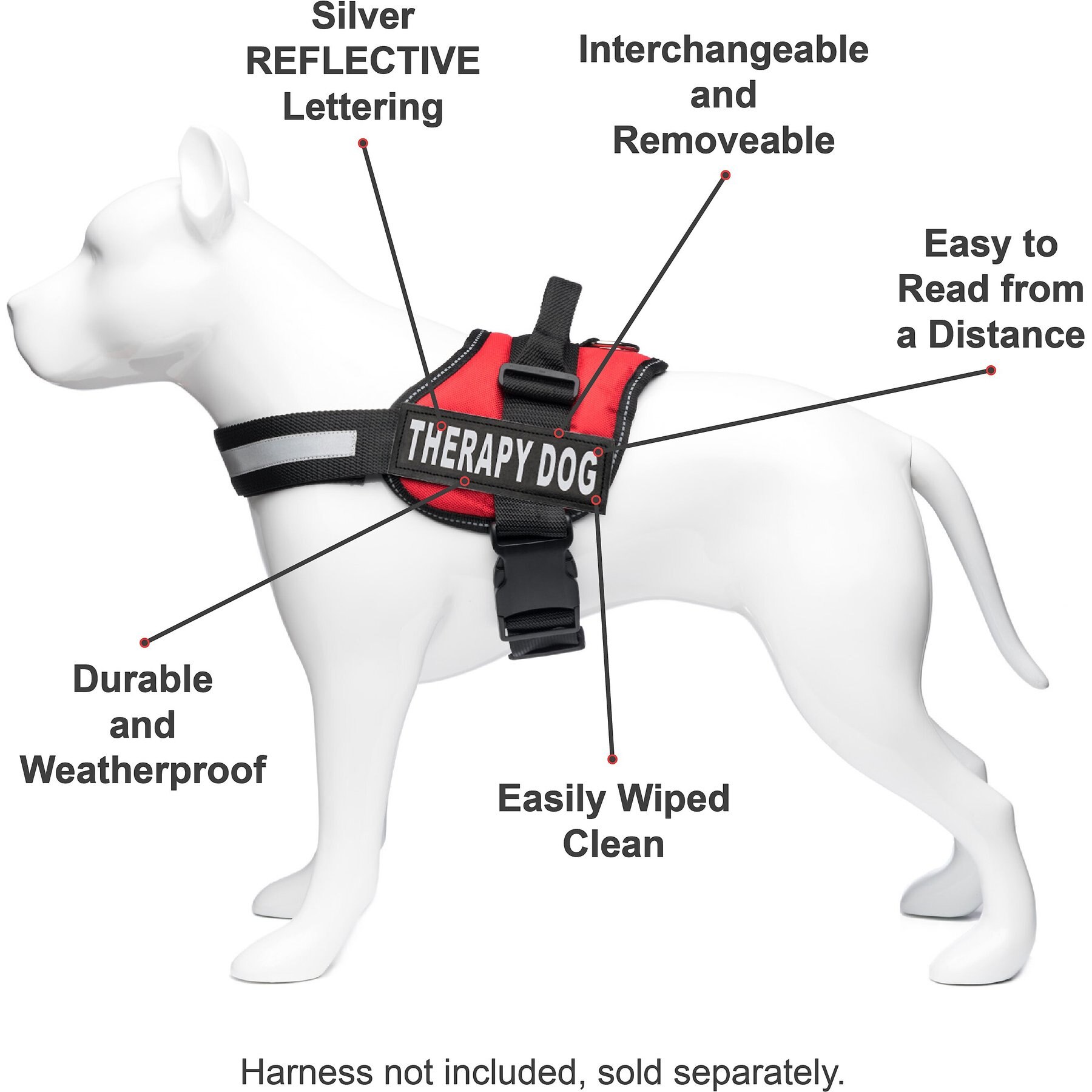 Industrial Puppy Therapy Dog Harness Patch, 2 count