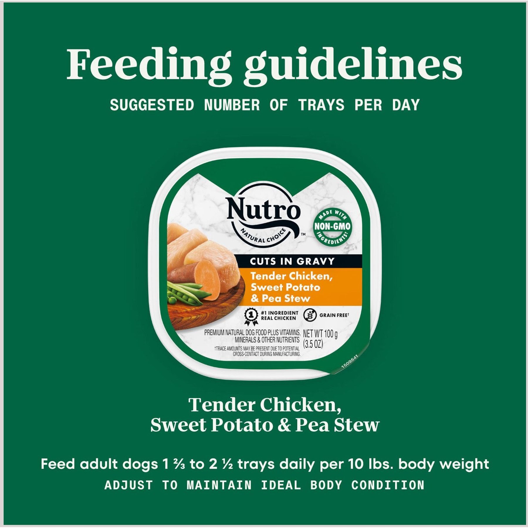 Nutro Grain-Free Tender Chicken, Sweet Potato & Pea Stew Cuts in Gravy Adult Wet Dog Food Trays