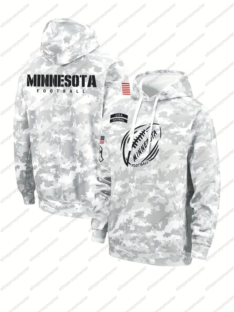 2024 Camo Salute To Service Pullover Football Hoodie Jersey individuation Custom Any Name Number Sweatshirts For Men Women Youth 12345