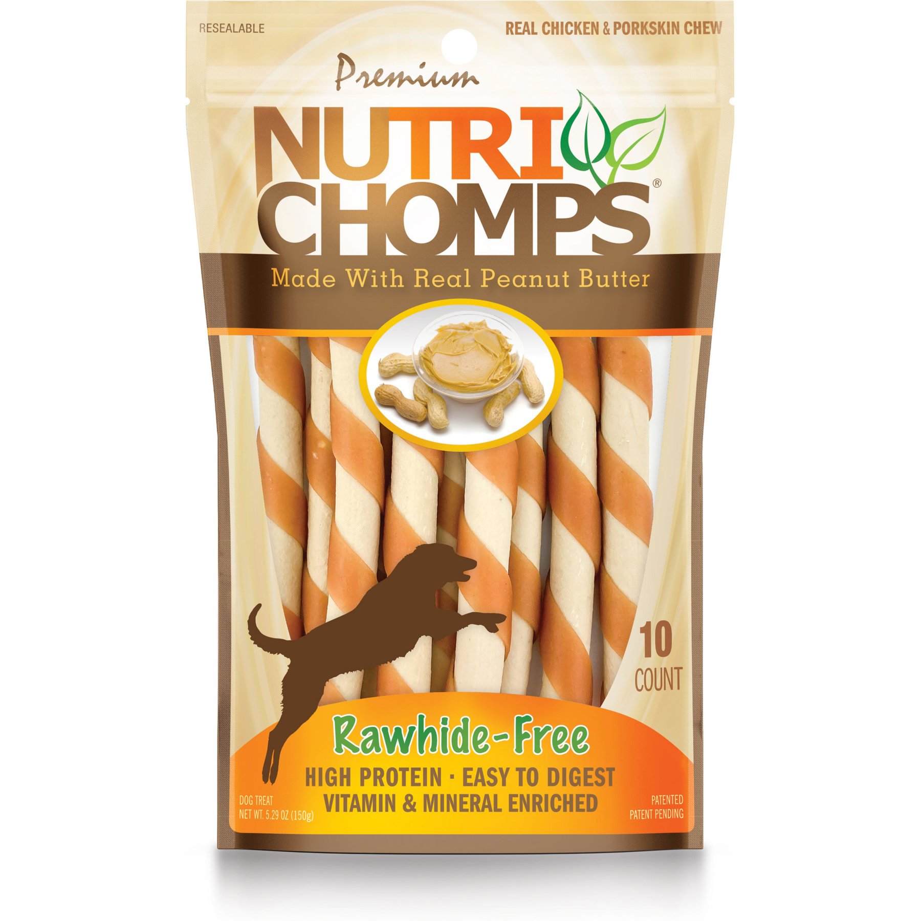 Nutri Chomps Mini Peanut Butter Flavor Twist Dog Treats