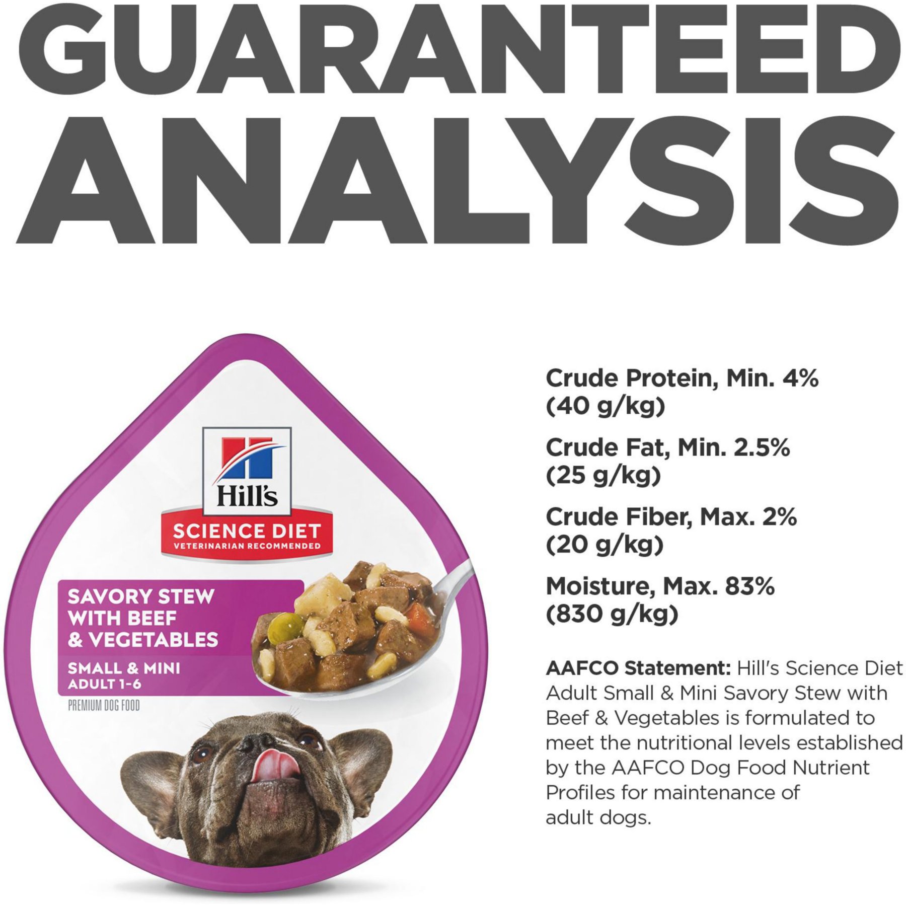 Hill's Science Diet Adult Small Breed & Mini Breed Savory Stew Beef & Vegetable Wet Dog Food Trays