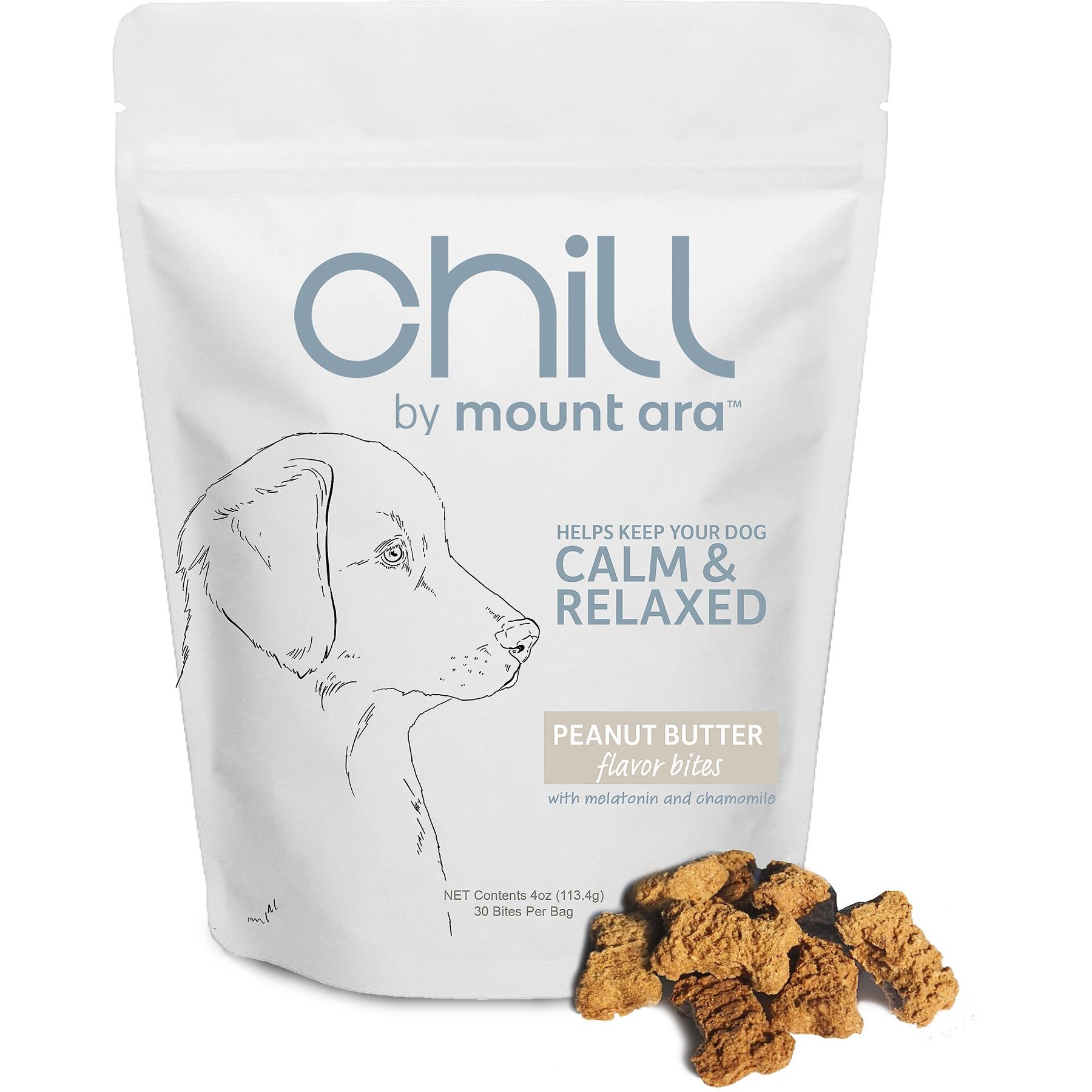 Mount Ara Chill Bites Peanut Butter Dog Treats, 4-oz bag